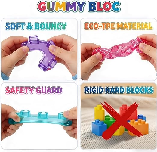 Magic Gummy Building Blocks Toy Set | 24 PCS Educational Transparent Blocks