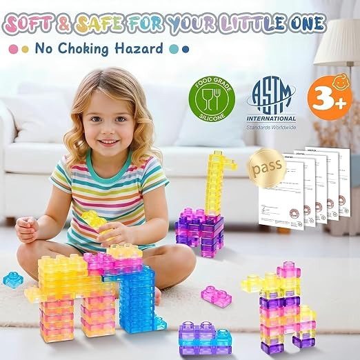 Magic Gummy Building Blocks Toy Set | 24 PCS Educational Transparent Blocks