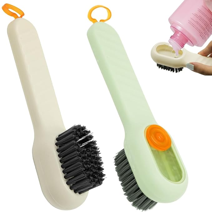 Multifunctional Liquid Shoe Cleaning Brush with Soap Dispenser Pack of 2
