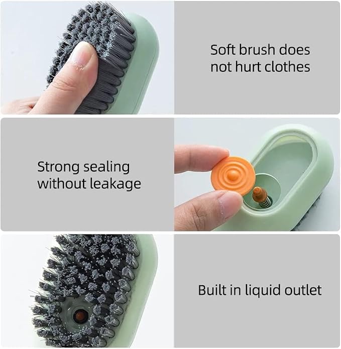 Multifunctional Liquid Shoe Cleaning Brush with Soap Dispenser Pack of 2