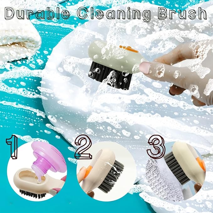 Multifunctional Liquid Shoe Cleaning Brush with Soap Dispenser Pack of 2